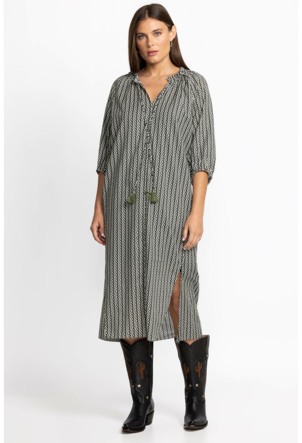 Women Dresses | Johnny Was Split Ruffle Neck Midi Multi