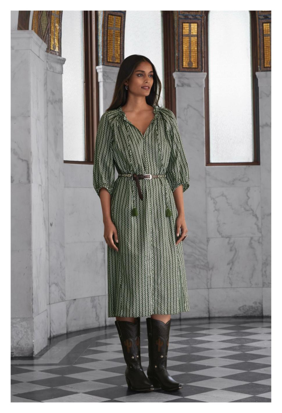 Women Dresses | Johnny Was Split Ruffle Neck Midi Multi