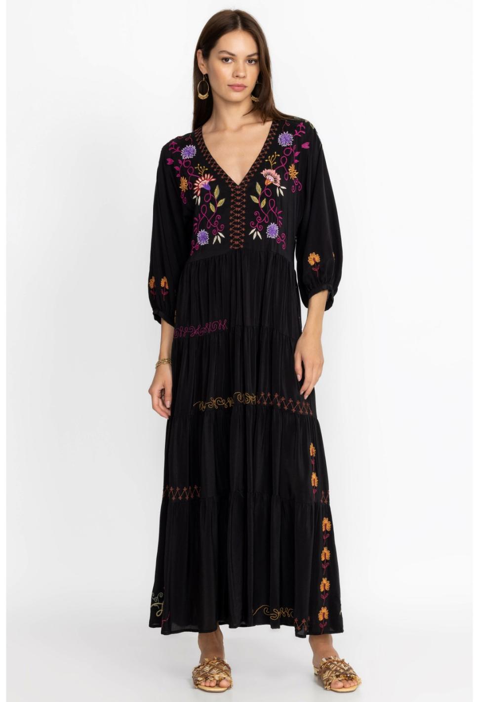 Women Dresses | Johnny Was Toni Dolman Tiered Dress Black