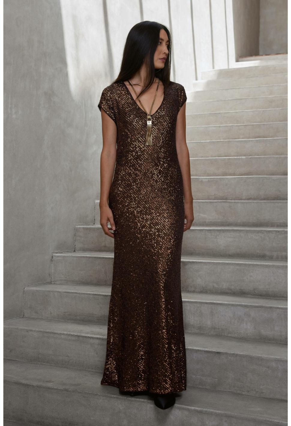 Women Dresses | Johnny Was Toto Sequin Maxi Dress Butterscotch
