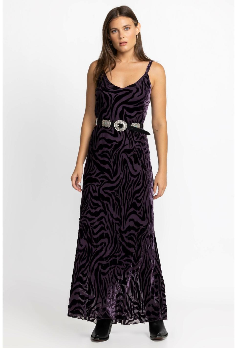 Women Dresses | Johnny Was Twilight Silk Maxi Dress Eggplant