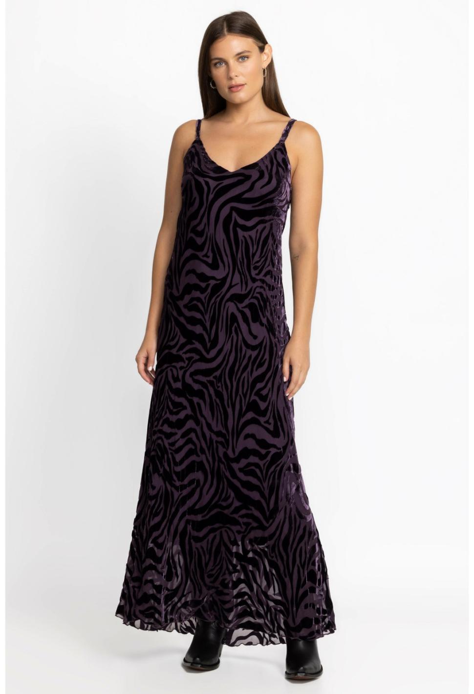 Women Dresses | Johnny Was Twilight Silk Maxi Dress Eggplant