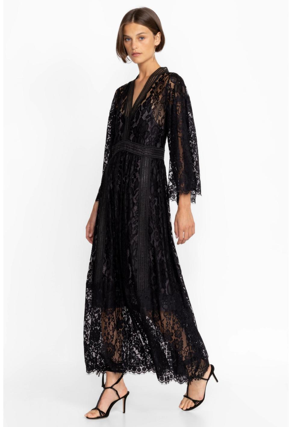 Women Dresses | Johnny Was Veronne Lace Dress (Slip) Black