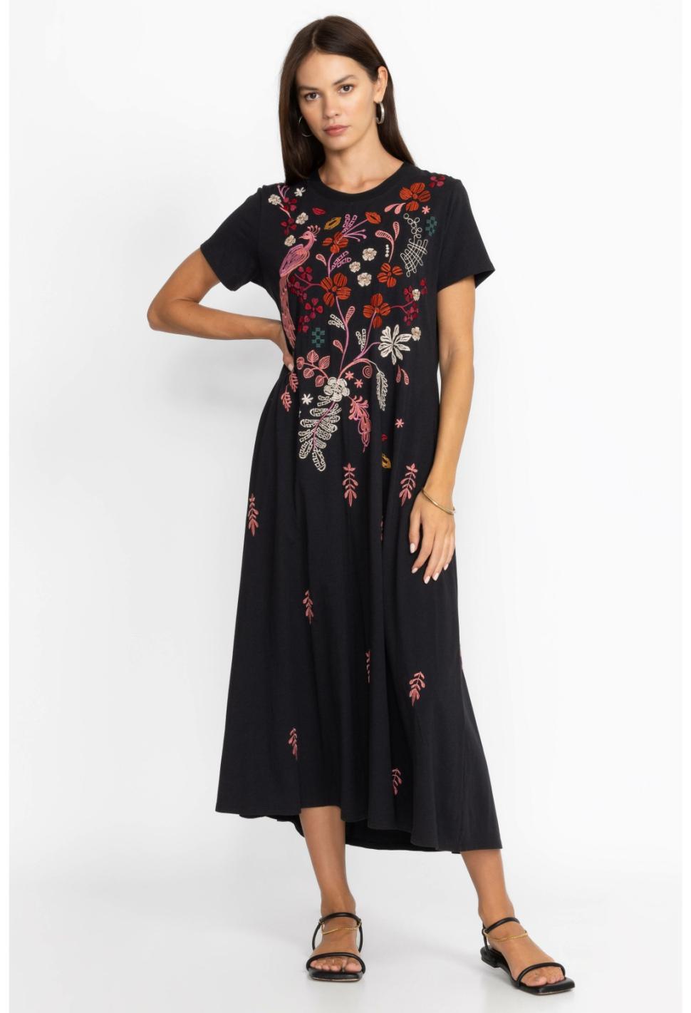 Women Dresses | Johnny Was Zuzu Knit T-Shirt Dress Black