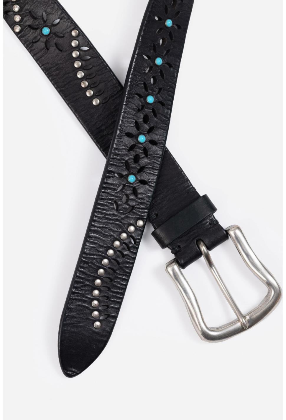 Women Fashion Accessories | Johnny Was Arco Italian Leather Belt Black