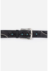 Women Fashion Accessories | Johnny Was Arco Italian Leather Belt Black