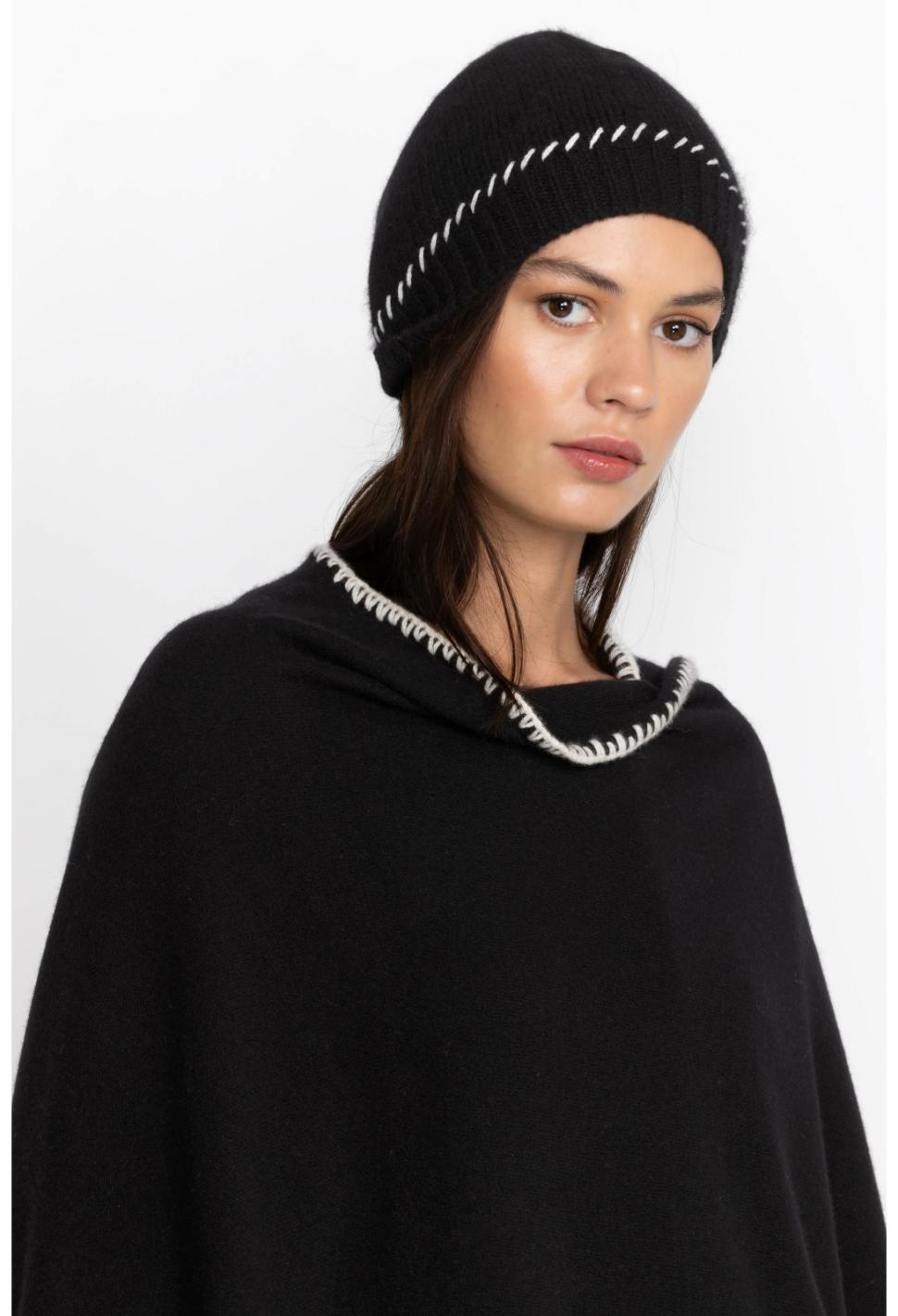 Women Fashion Accessories | Johnny Was Jw Whipstitch Beanie Black