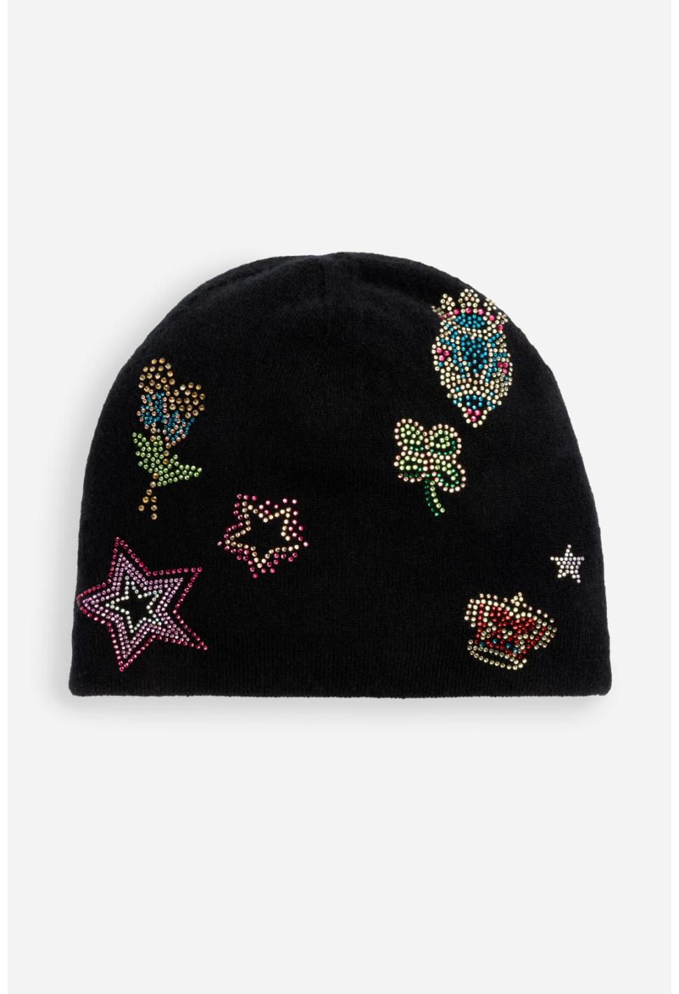 Women Fashion Accessories | Johnny Was Ladie Rhinestone Beanie Black