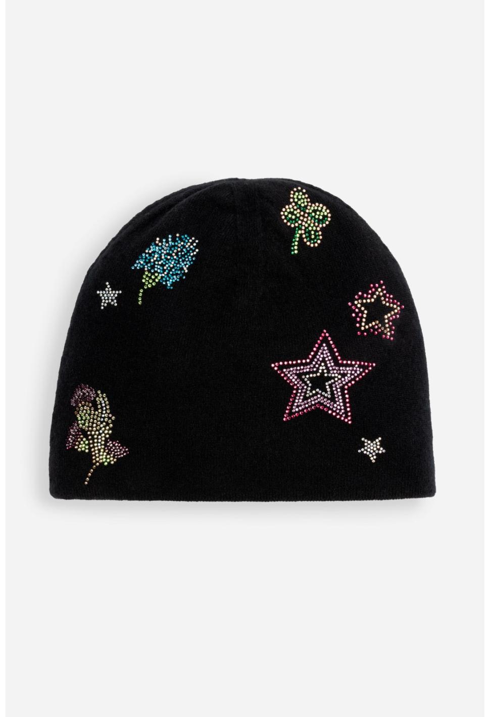 Women Fashion Accessories | Johnny Was Ladie Rhinestone Beanie Black