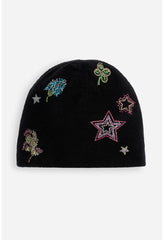 Women Fashion Accessories | Johnny Was Ladie Rhinestone Beanie Black