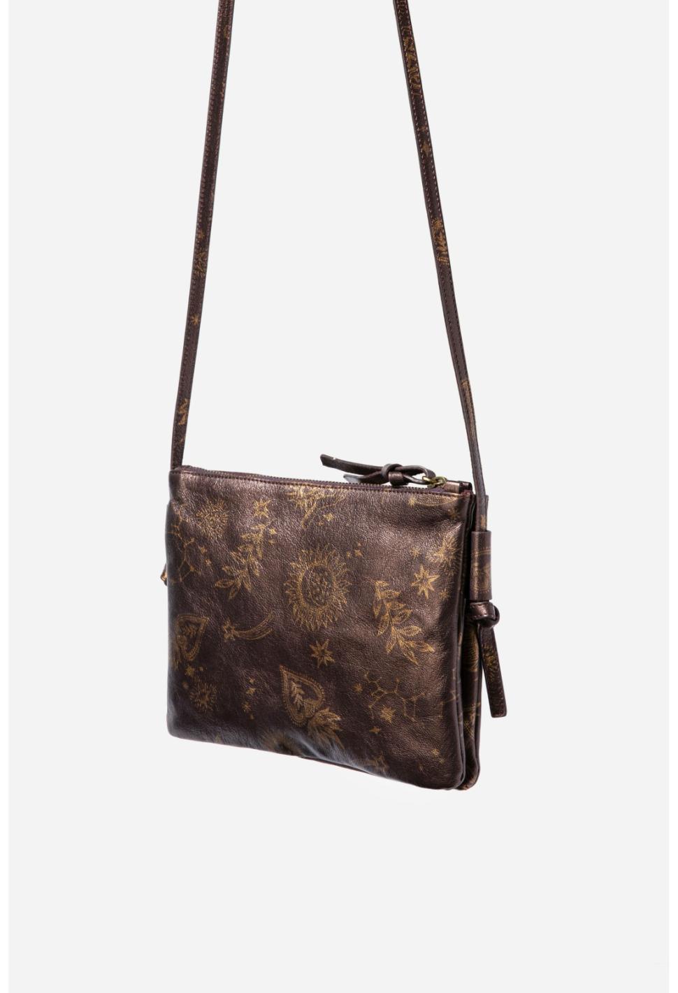 Women Handbags | Johnny Was Asteria Italian Leather Crossbody Bag Barolo