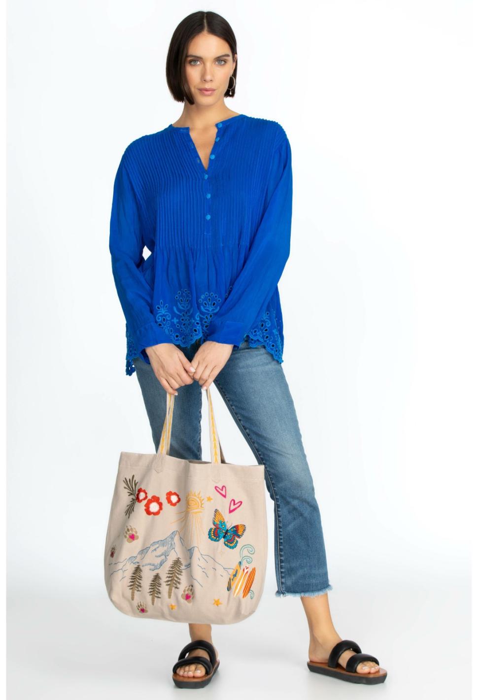 Women Handbags | Johnny Was California Everyday Tote French Macaroon