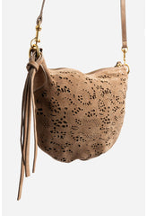 Women Handbags | Johnny Was Fiore Italian Suede Saddle Bag Walnut