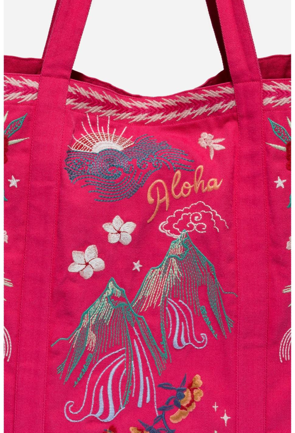 Women Handbags | Johnny Was Hawaii Beach Tote Raspberry