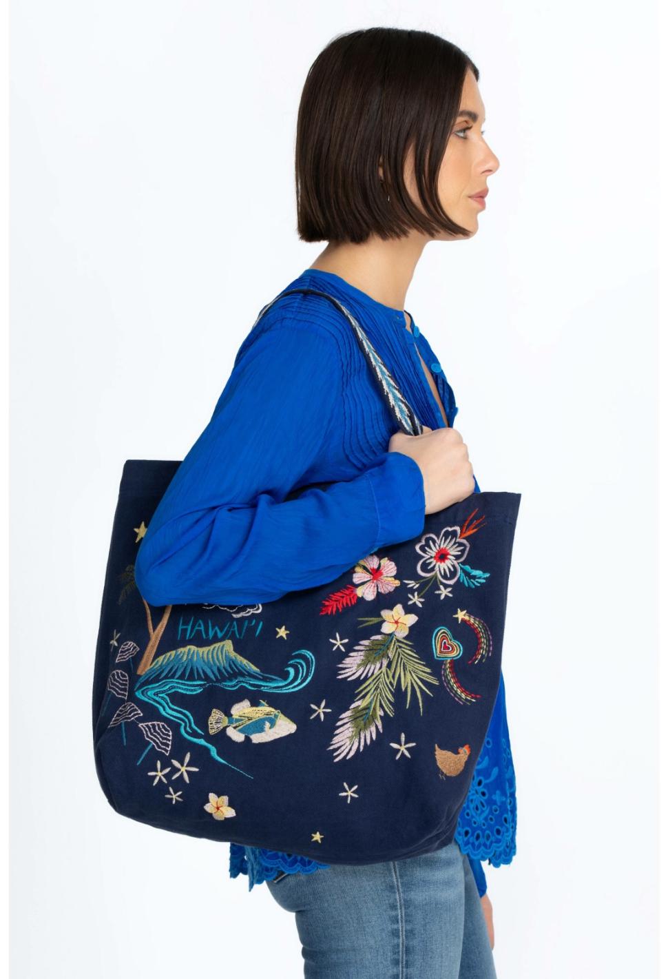 Women Handbags | Johnny Was Hawaii Everyday Tote Navy