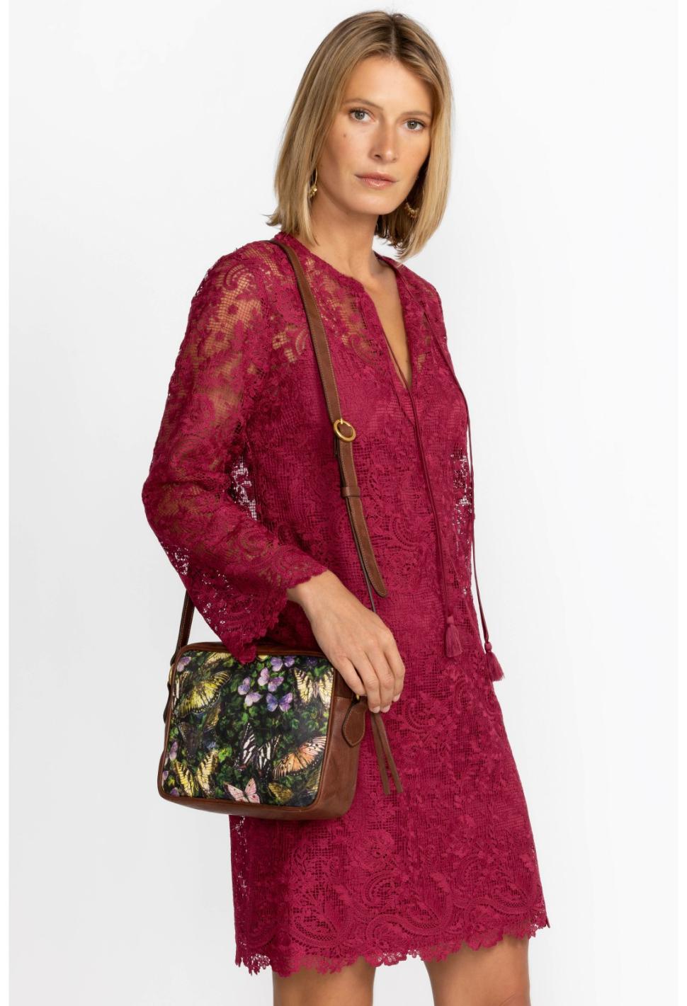 Women Handbags | Johnny Was Midnight Mariposa Italian Leather Crossb Midnight Mariposa