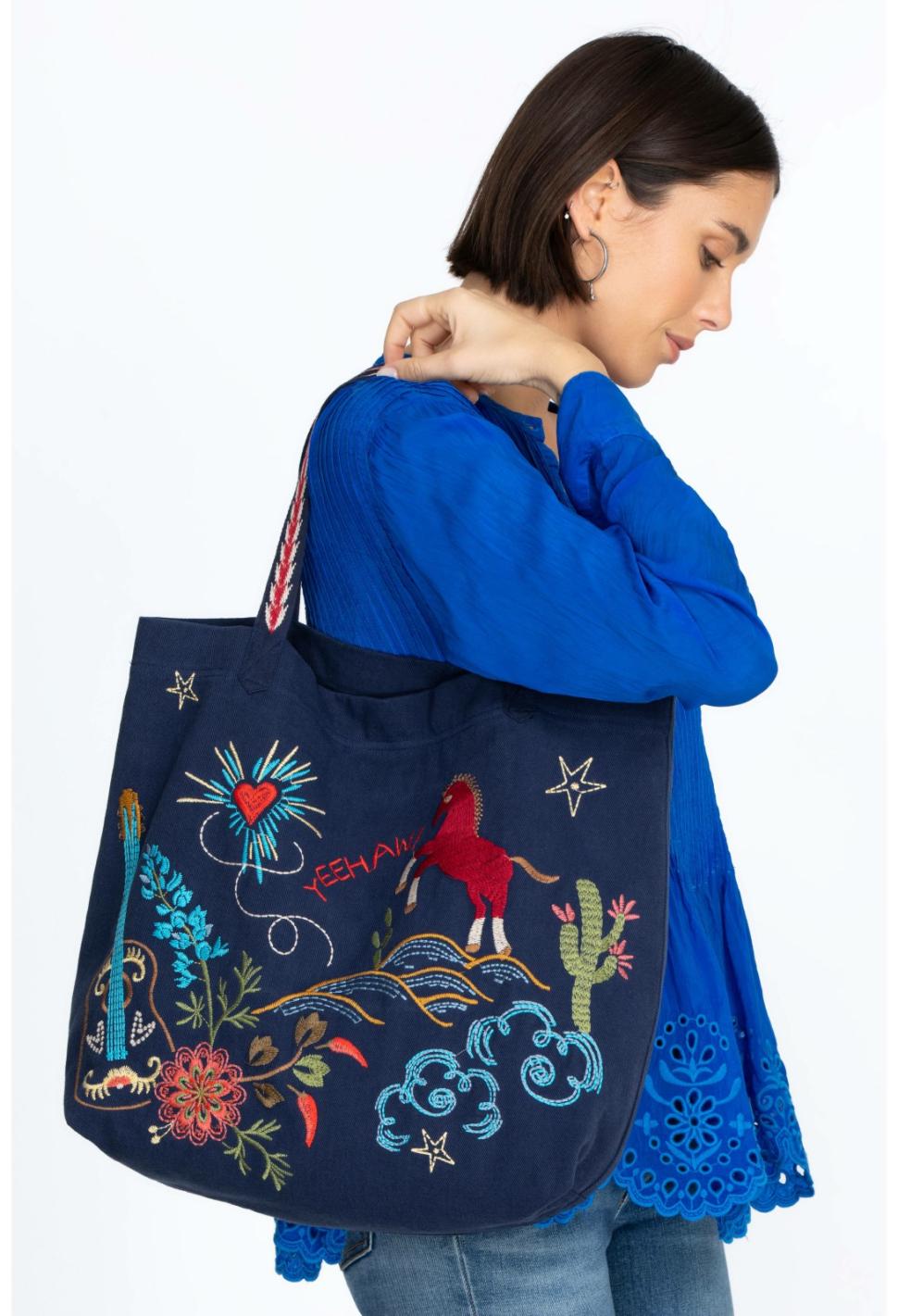 Women Handbags | Johnny Was Texas Everyday Tote Navy