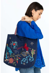 Women Handbags | Johnny Was Texas Everyday Tote Navy