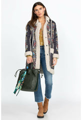 Women Handbags | Johnny Was Vanessa Italian Leather Shopper Forest