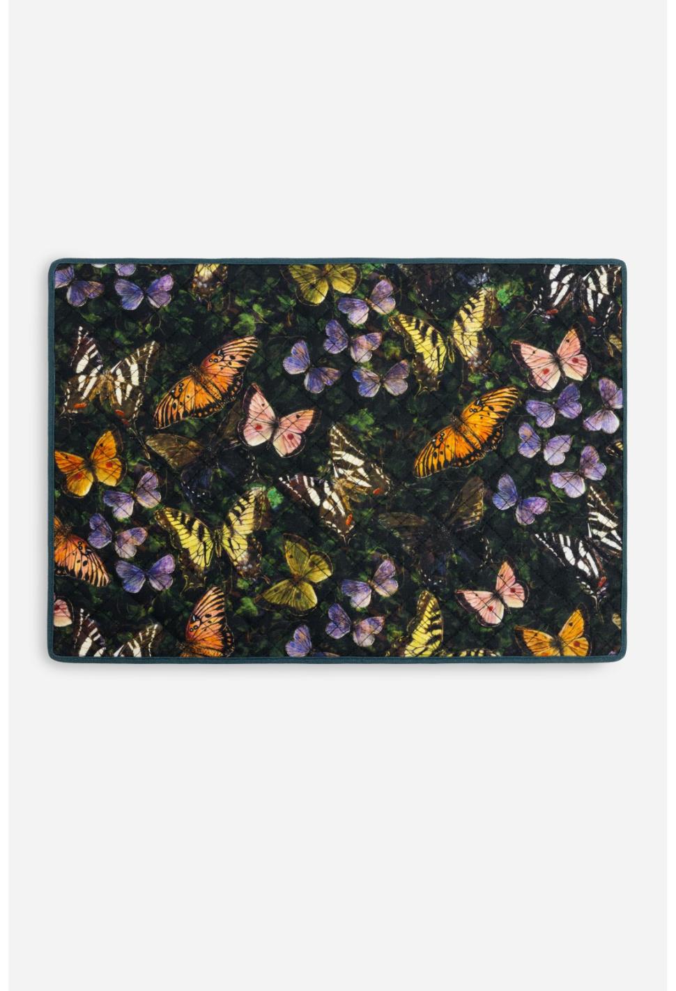 Women Home Accessories | Johnny Was Midnight Mariposa Set Of 4 Quilted Placemats Midnightmariposa