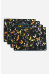 Women Home Accessories | Johnny Was Midnight Mariposa Set Of 4 Quilted Placemats Midnightmariposa