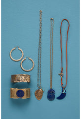 Women Jewelry | Johnny Was Evil Eye And Moon Charm Necklace Brass