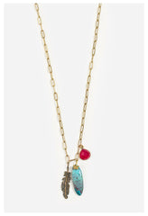 Women Jewelry | Johnny Was Feather Charm Necklace Multi