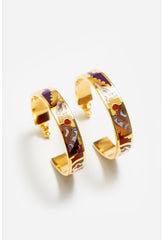 Women Jewelry | Johnny Was Sandalwood Enamel Hoop Earring Sandalwood