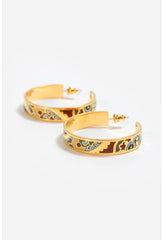 Women Jewelry | Johnny Was Sandalwood Enamel Hoop Earring Sandalwood