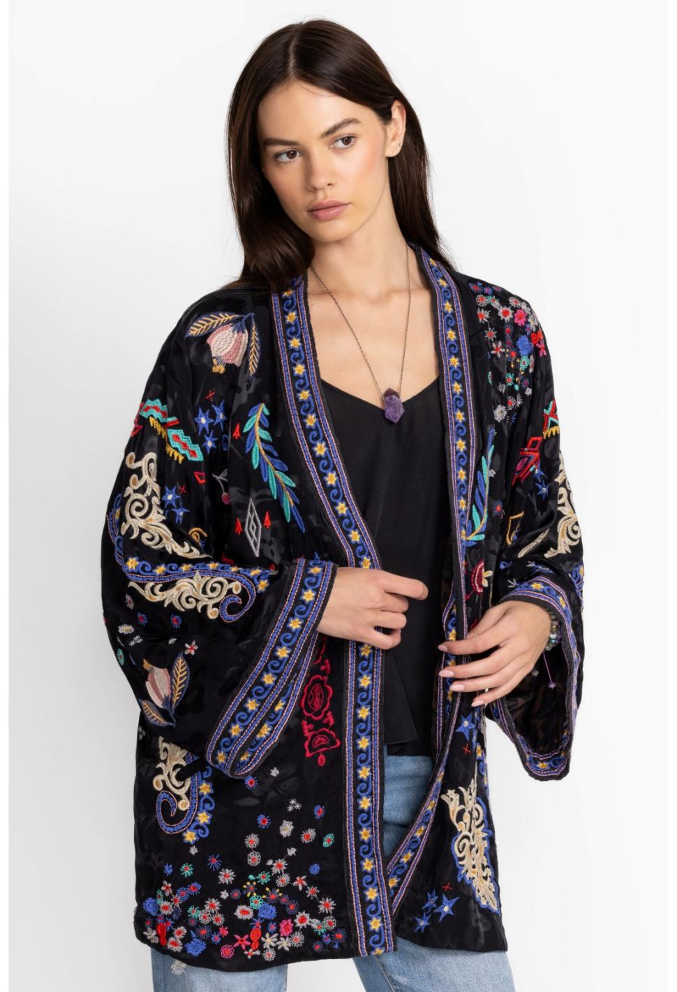Women Kimonos | Johnny Was Elletra Kimono Reversible Black