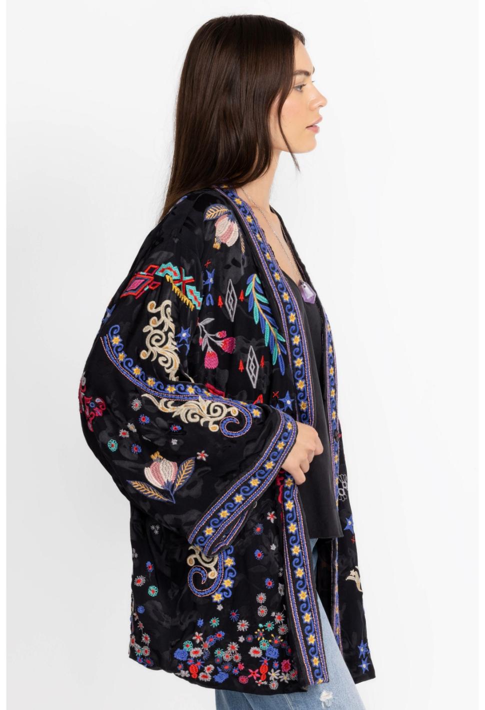Women Kimonos | Johnny Was Elletra Kimono Reversible Black