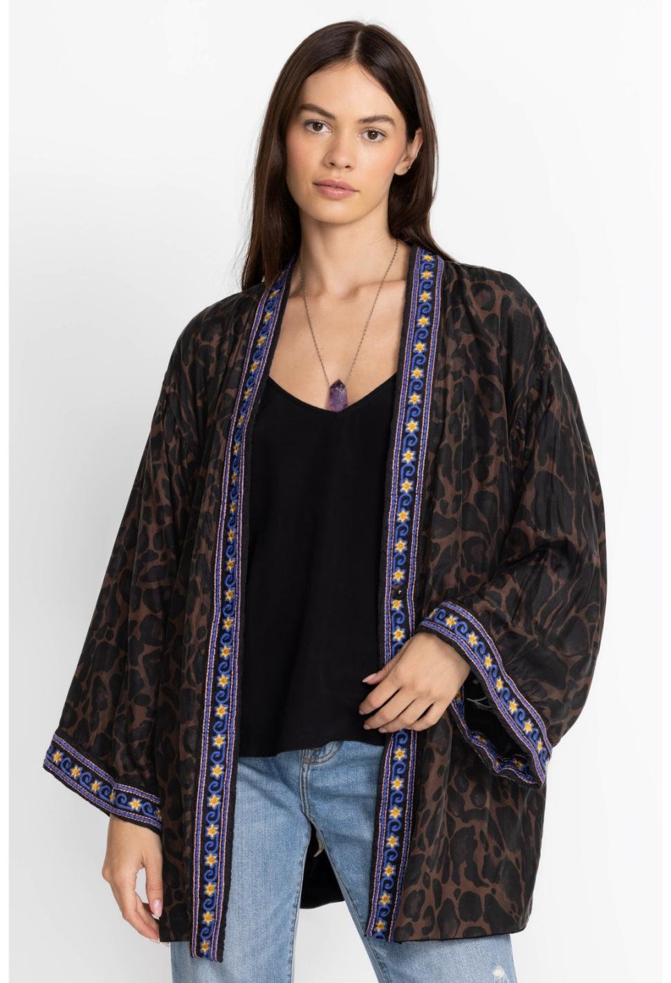 Women Kimonos | Johnny Was Elletra Kimono Reversible Black