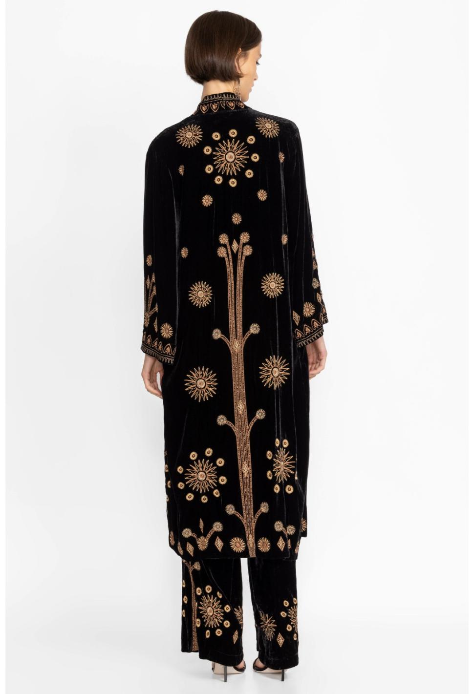 Women Kimonos | Johnny Was Heidi Velvet Kimono Coat Black
