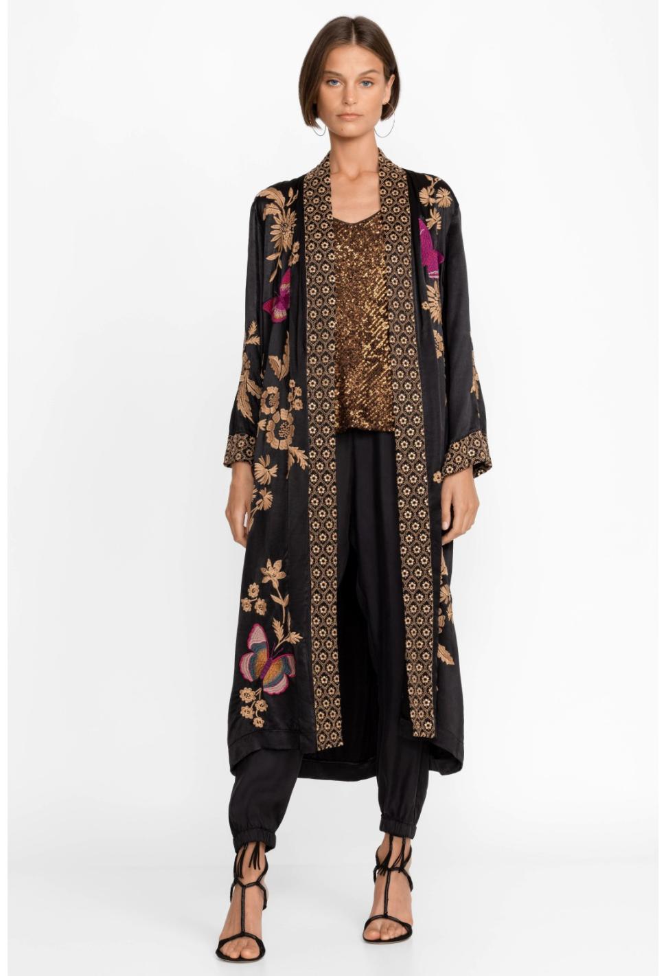 Women Kimonos | Johnny Was Nova Kimono Coat Black