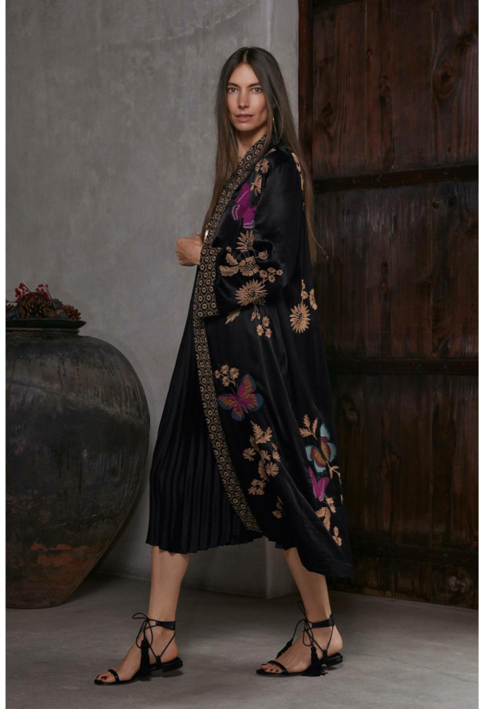 Women Kimonos | Johnny Was Nova Kimono Coat Black