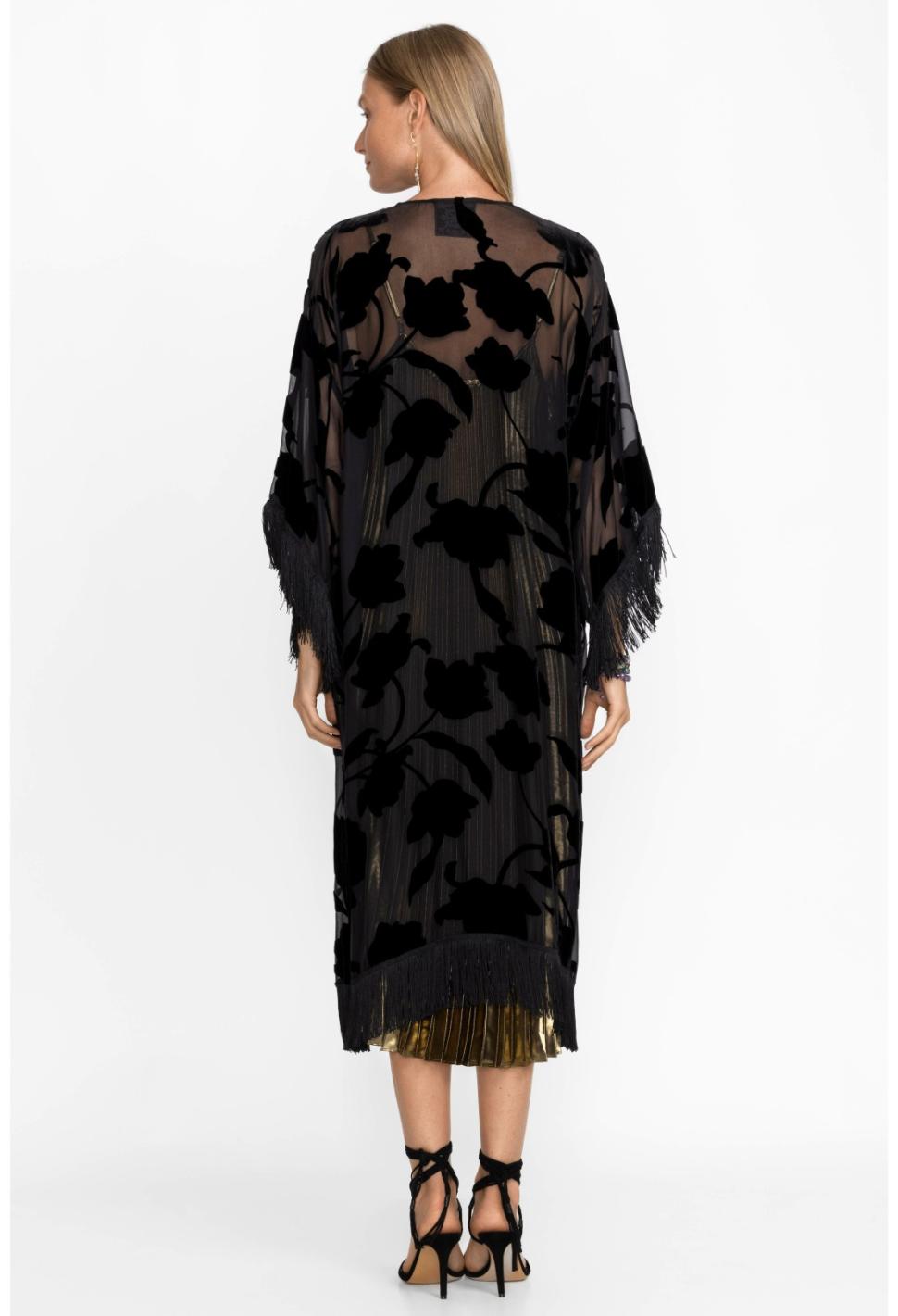 Women Kimonos | Johnny Was Queen Silk Kimono Black