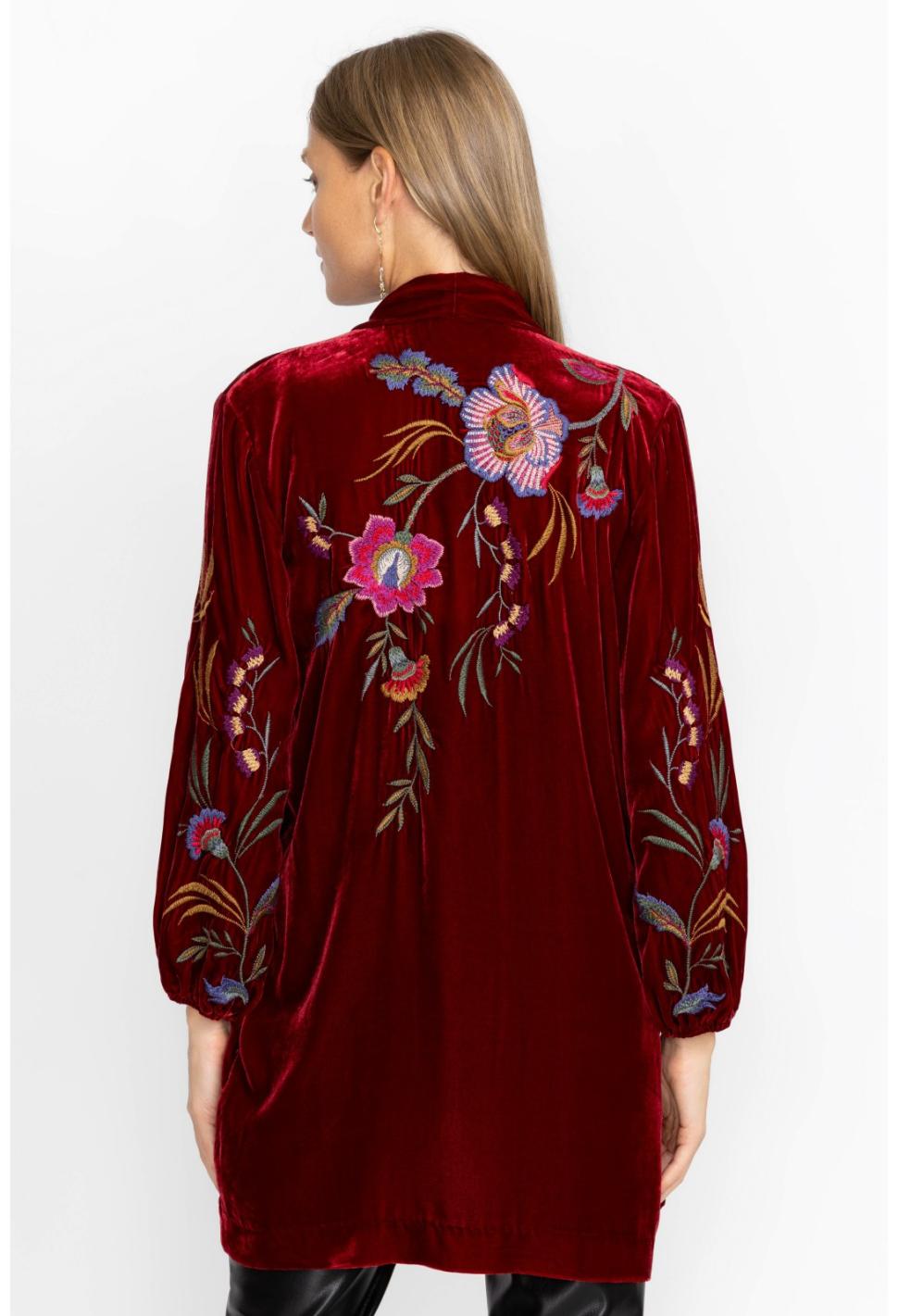 Women Kimonos | Johnny Was Sidonia Bishop Sleeve Kimono Rich Red