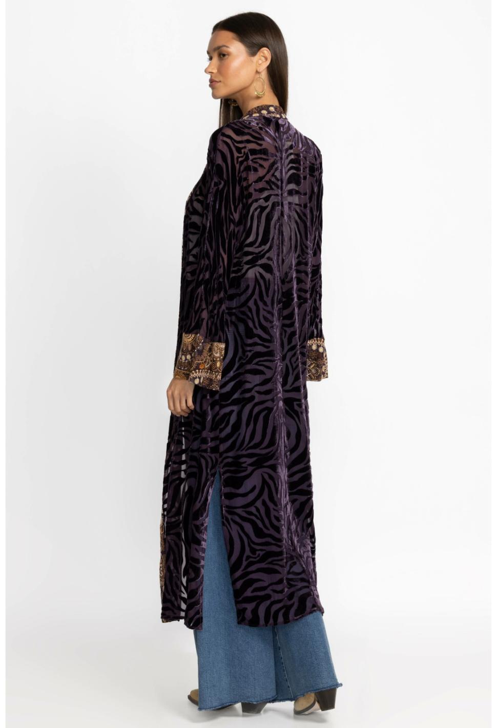 Women Kimonos | Johnny Was Twilight Silk Kimono Eggplant
