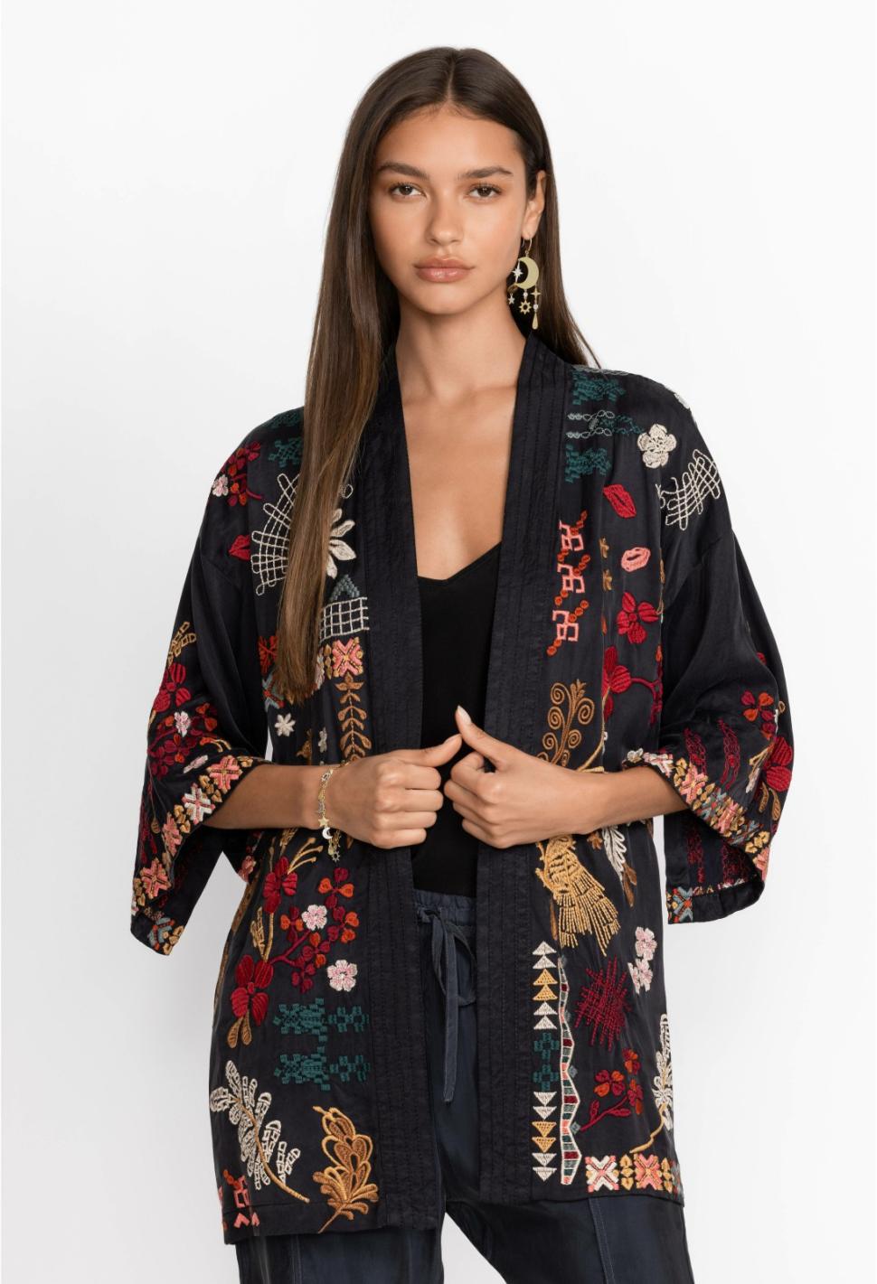 Women Kimonos | Johnny Was Zuzu Kimono Black