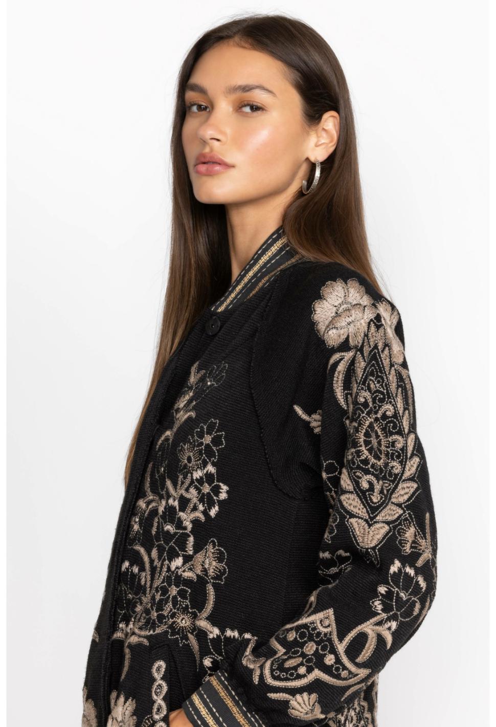 Women Outerwear | Johnny Was Biya Bomber - Leon Black