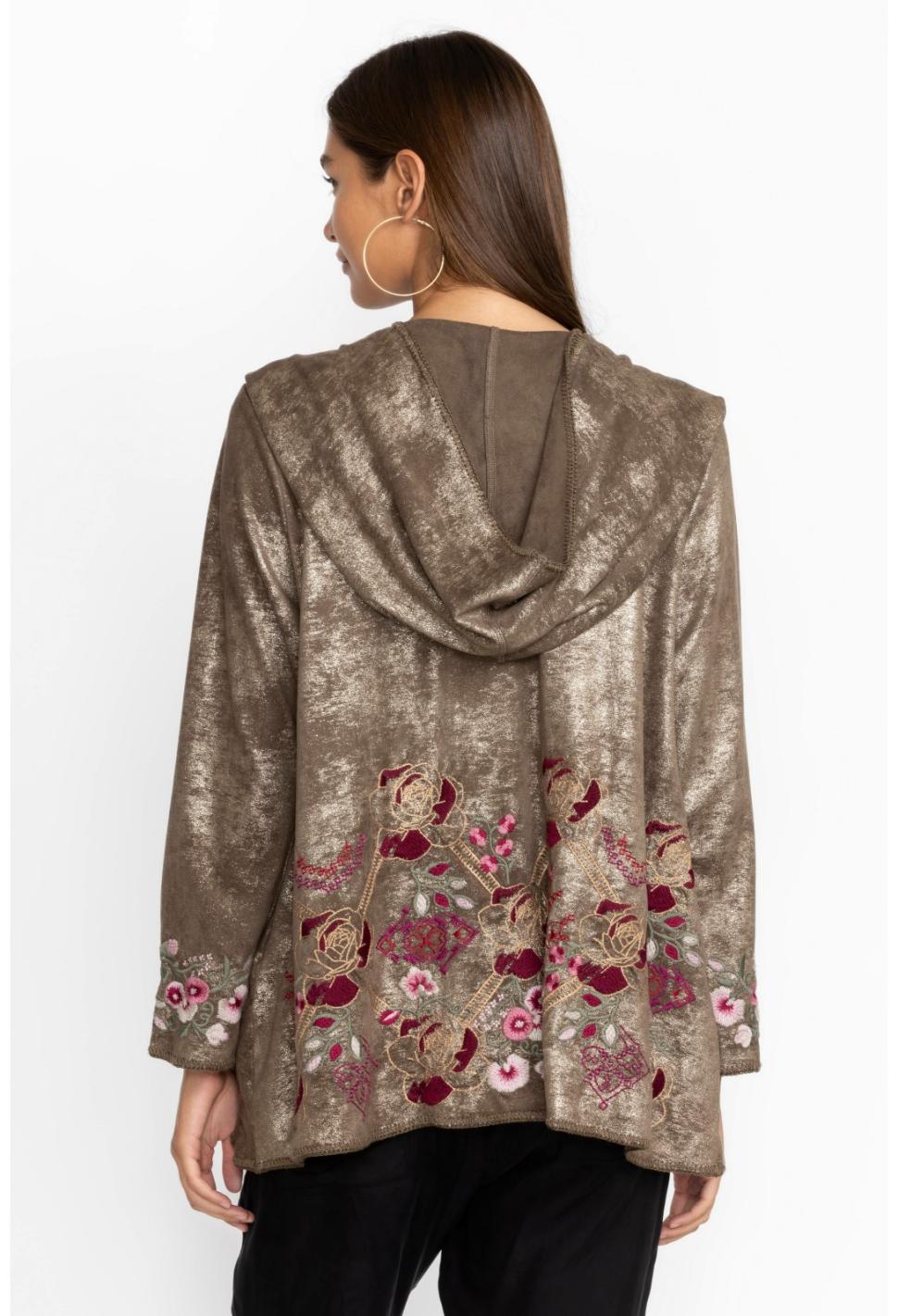 Women Outerwear | Johnny Was Claudette Metallic Sweater Bronze Metallic