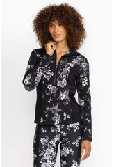 Women Outerwear | Johnny Was Dreamer Blocked Athletic Mock Neck Pullover Charcoal Dreamer