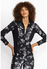 Women Outerwear | Johnny Was Dreamer Blocked Athletic Mock Neck Pullover Charcoal Dreamer