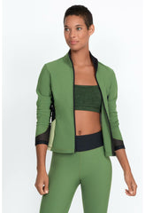 Women Outerwear | Johnny Was Endurance Mesh Zip Jacket Bronze Green