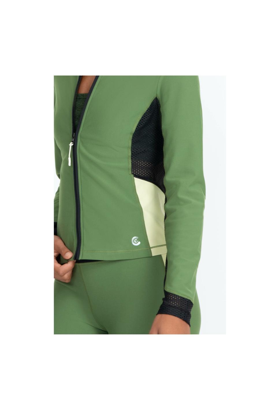 Women Outerwear | Johnny Was Endurance Mesh Zip Jacket Bronze Green