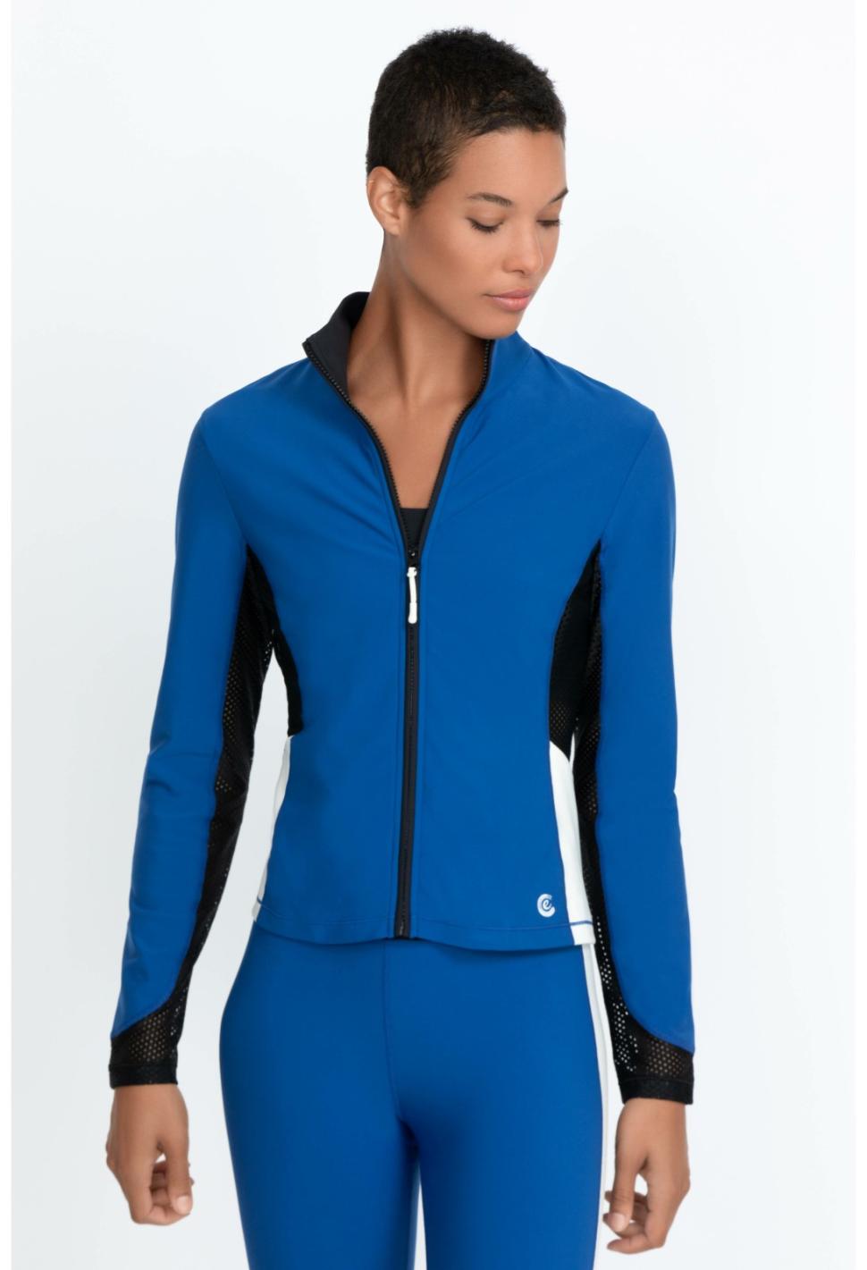 Women Outerwear | Johnny Was Endurance Mesh Zip Jacket True Blue