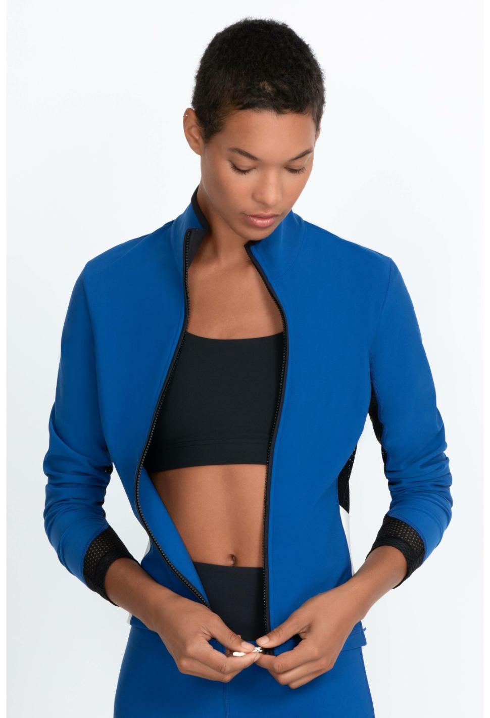Women Outerwear | Johnny Was Endurance Mesh Zip Jacket True Blue