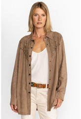 Women Outerwear | Johnny Was Fiore Suede Western Shacket Tortora