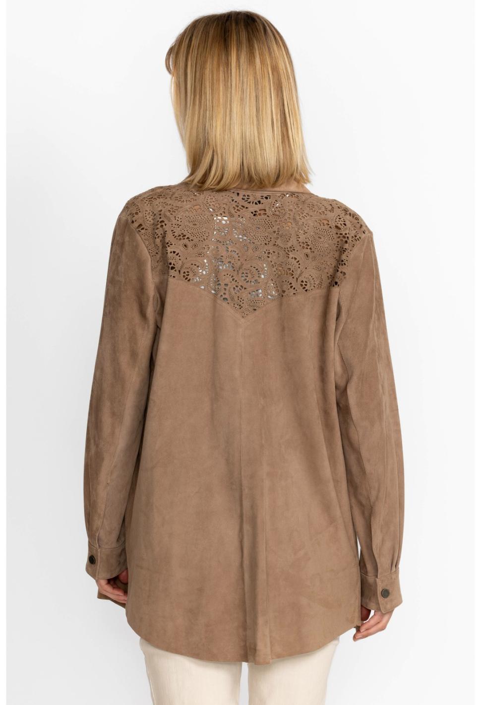 Women Outerwear | Johnny Was Fiore Suede Western Shacket Tortora