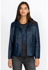 Women Outerwear | Johnny Was Frangia Leather Jacket Navy